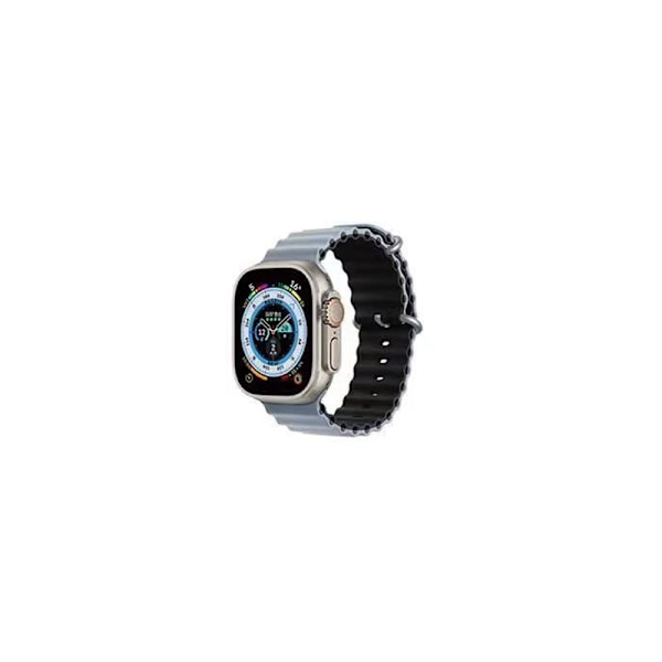 Urrem til Apple Watch iWatch 42-49mm sort urkasse Obsidian Grå med Sort