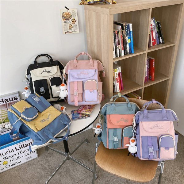 Kouluopiskelijareppu College Bookbag Matkalaukku Kampus Kevyt, söpö vedenpitävä Pink
