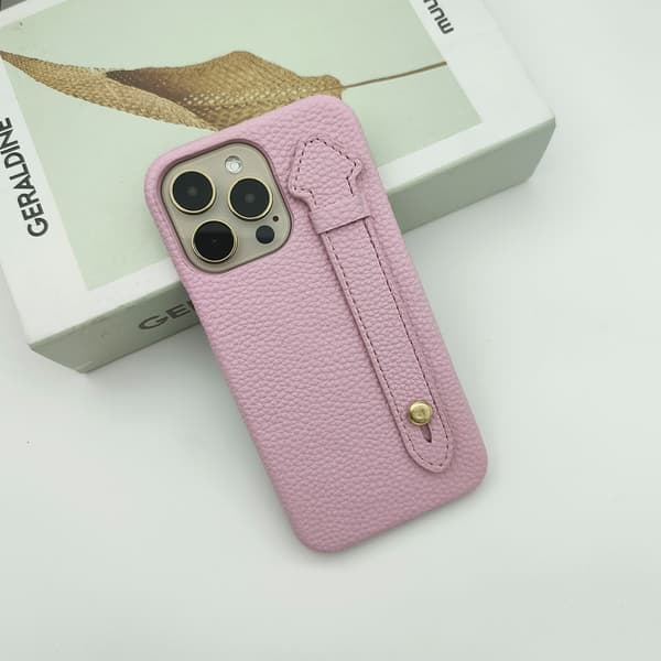Etui til iPhone 17 Rosa Lær Håndleddsstropp Stativ Hardt