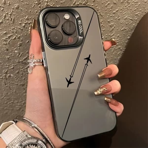 Deksel for iPhone 17 Pro Max Laser Airplane H367P1 Grå