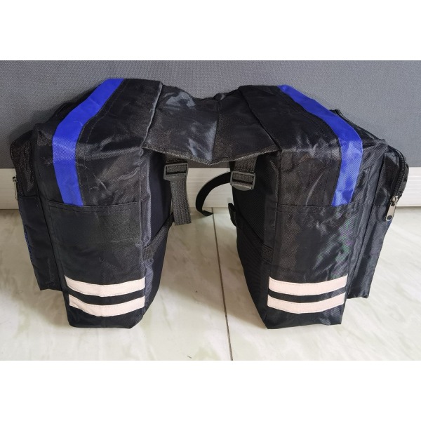 Cykel Mountain Bike Bag Bagstativ taske Dobbelt bæretaske Blue 26.5*16*31.5cm