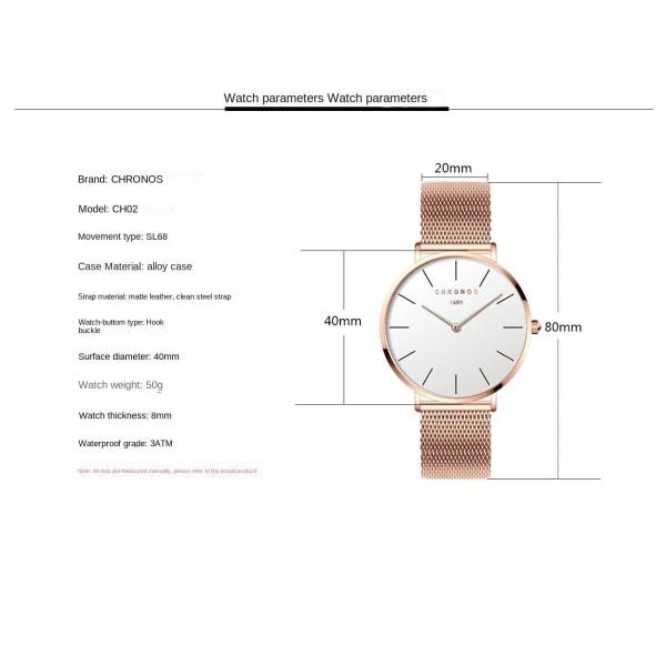 Herreure Koreansk mode parur Student Quartz Watch Gave CH0233