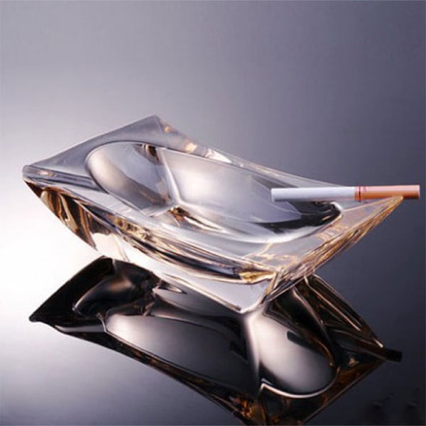Askebæger Kreativt Krystalglas Moderne Kontor Stort Enkelt Lys Luksus Cigar Askebæger Thickened square smoky gray