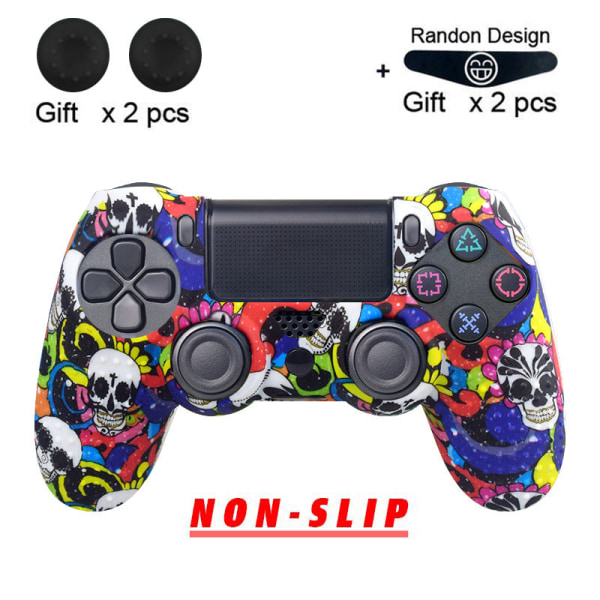 PS4 Handle Sleeve PS4 Slim Handle Naamiointi Cover PS4 Handle Graffiti Silikoni Suoja Red camouflage
