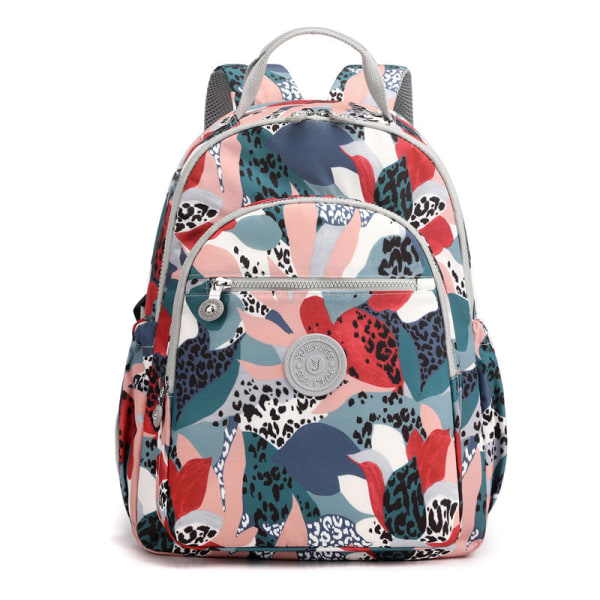 Nylon Canvas Ryggsäck Dam Casual Ryggsäck Vattentät Stor kapacitet Blue Rose