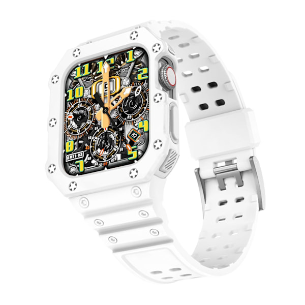 Klockarmband för Apple Watch iWatch 38/40/41mm Molnigt Vit + Vit Ram