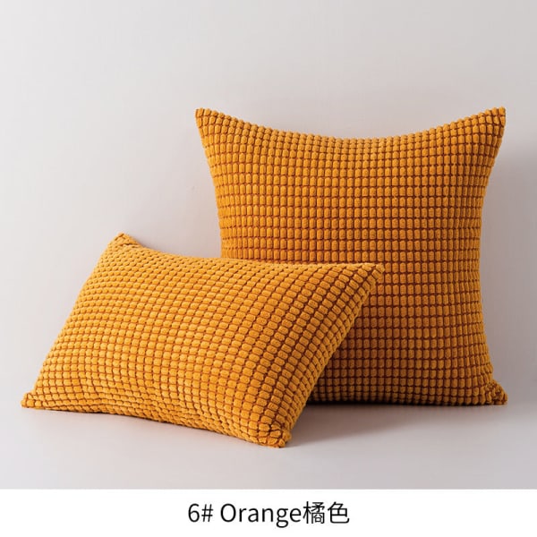 Corn vakosametti sohva Pehmotyynyliina ilman tyynyydintä, useita kokoja kangasta kotisängyn niskatuki Orange 50*50cm