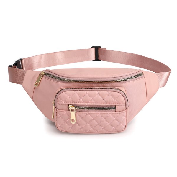 Brystveske Dame midjeveske Rutet liten veske Student Skulder Crossbody Bag Pink