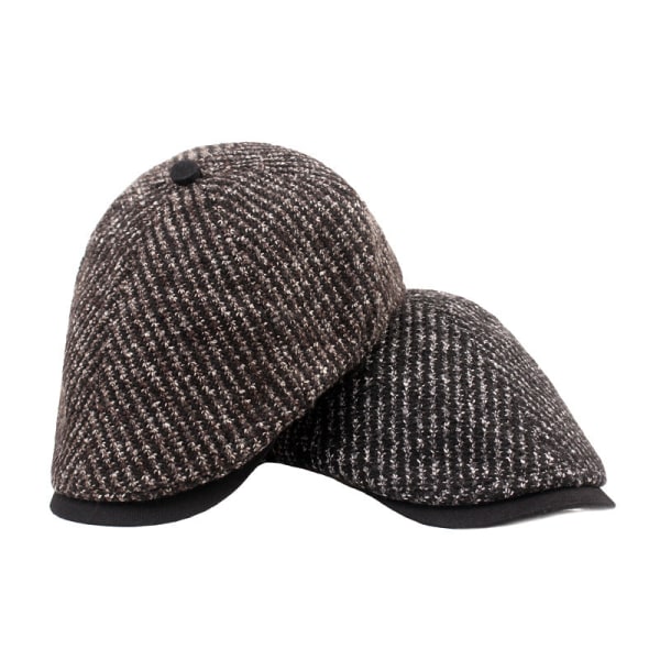 Baskerhue Midaldrende og ældre Vinterhatte med spidser til mænd Strikket Baretter Gamle Advance-hatte i britisk stil Light gray Adjustable