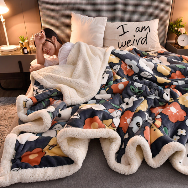 Dupleks filtdyne vintertykk termisk korallfleece lurteppe flenssofatrekk Enkelt Duck Princess 200x230cm