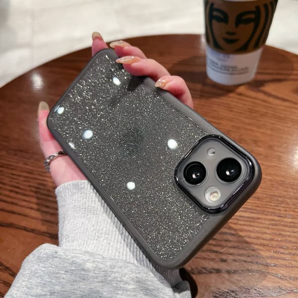 iPhone 17 Magic Eye + Glitter Black Gradient Flash Erittäin ohut täysi linssisuojus