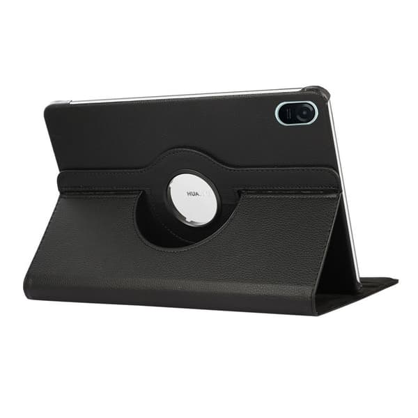 Stilfuldt etui til iPad 2/3/4 9.7\" sort lychee tekstur roterende