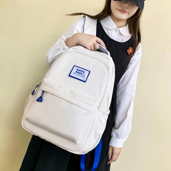 Kvinder pige rygsæk skuldertaske skoletaske Stor kapacitet Tidlig gymnasieelev Idle Style Casual Koreansk stil Blue