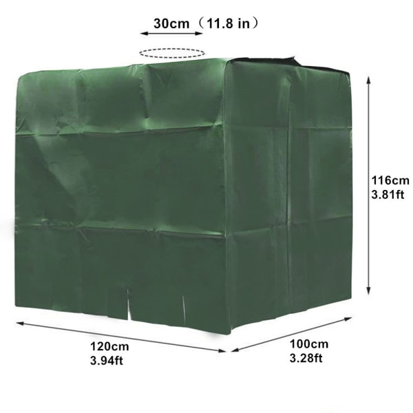 IBC Vanntankdeksel Ton fat Tilbehør 1000L Vanntett Støvtett beskyttelsesdeksel 120x100x116cm black