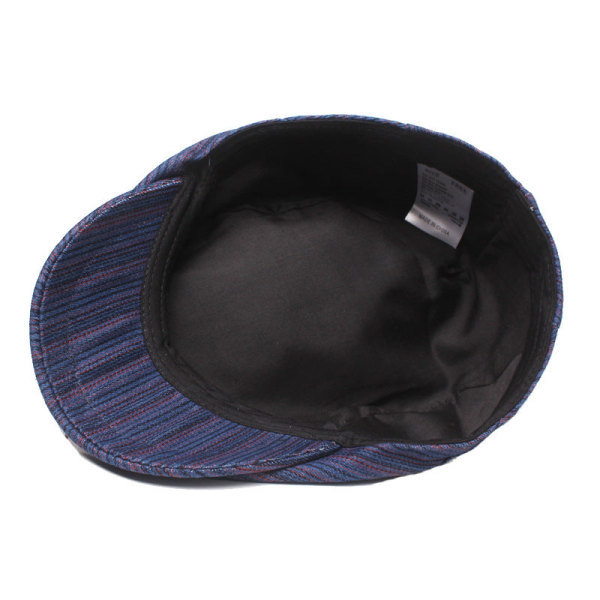Beret Hat Peaked Cap Men's and Women's Beret Spring and Autumn Advance Hats Artistic Retro Sun Hat Women's Hat Red Stripes Average Size (58cm)