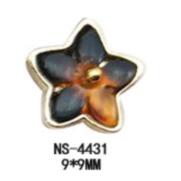 Kynsikoristeet nail art varten kukkiva kukka sadekukka kivi jade jäljitelmä kuori meripihka timantiseos metallikoristeet NS-4431