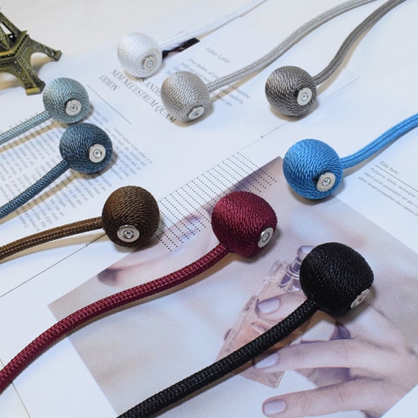 Yksinkertainen yksivärinen kuulokeverho Magneettinen solki verhon sideköysi Light coffee Color