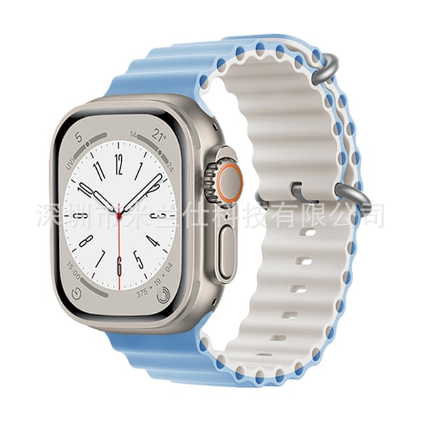 Klockarmband för Apple Watch iWatch 38/40/41/42mm-S10 normalt spänne 28 dimblå med stjärnljus