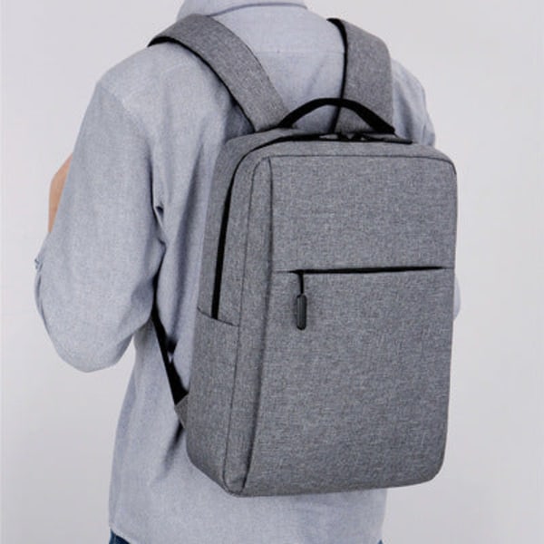 Reppu Miesten Nainen Tietokone s 15 17,3 tuuman kannettava reppu vapaa-ajan olkalaukku Gray backpack with side pockets 15-inch