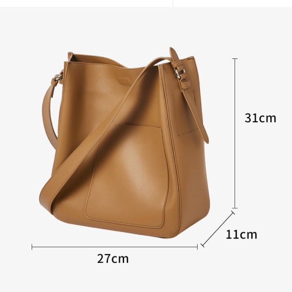 Kvinder håndtaske Skulder Messenger Retro Bucket Special-Interest Design Commuter Tote Brown