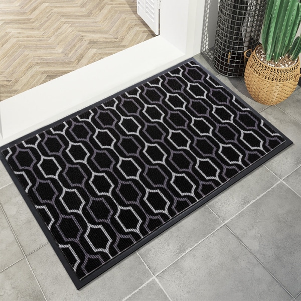 Badmatta Halkfri Absorberande Dusch Badrumsmatta Matta PVC Hem Entry Black 60x90cm