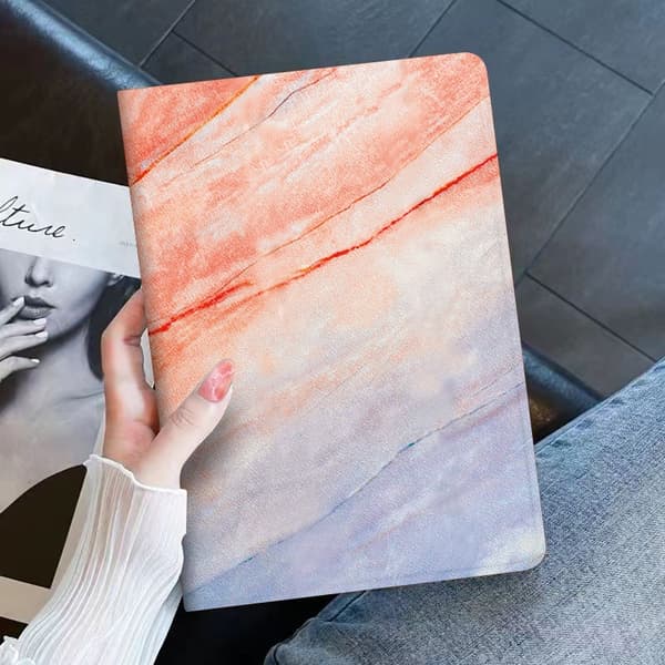 Stilfuldt etui til iPad 10 10.9\" Book: Pink Marble Art Pattern Mini Thin