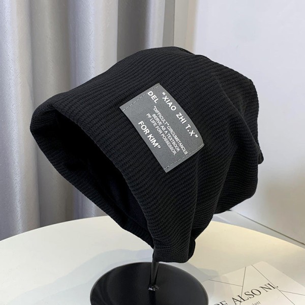 Lämmin talvi neulottu pipo Hatut Etelä-Korea Dongdaemun Patch Naisten Kevään ja Syksyn uusi villapaita Unisex Black M