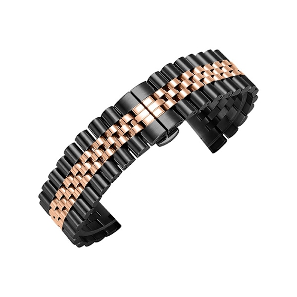 Urrem til Apple Watch iWatch til 1-7 generationer - størrelse 38-40-41mm sort og rosaguld - oksering fem perler