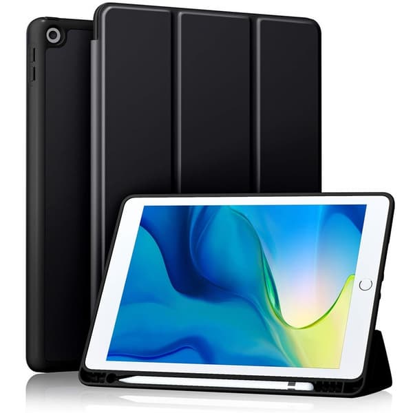 Stilfuldt etui til iPad 5/6 9.7\" sort farve matchende blød