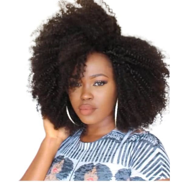 Kvinnor Peruk Hand Roll Litet lockigt hår Afro Enfärgat cover W35 Brown