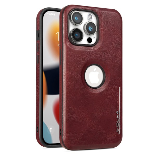 Fodral för iPhone 13Pro Max saknar etikettställ läder röd business inbyggd premium