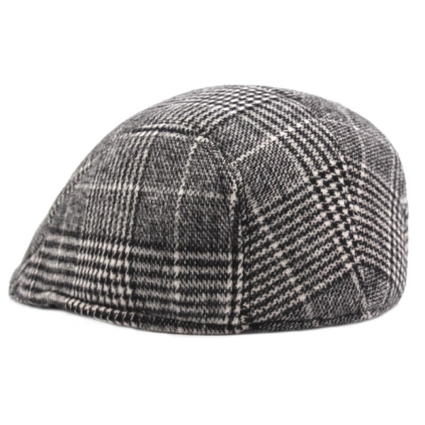 Baskerhatt Bomull basker herrhatt med toppad cap Winter Warm Advance Hats Medelålders och äldre hatt Light gray M（56-58cm）