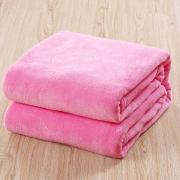 Fleecefilt Tunn Flanell Cover Handduksfilt Enfärgad Coral Fleecefilt Pink 180*200cm