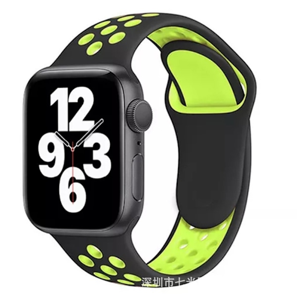 Urrem til Apple Watch iWatch 38/40/41mm standard sort og grøn