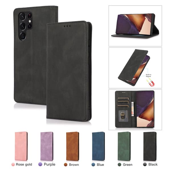 Etui til Samsung S24plus svart magnetisk lær flip