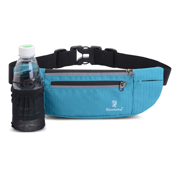 Fanny Pack Løpebelte Midjeveske Organizer Multifunksjonell tettsittende Sky Blue Average size