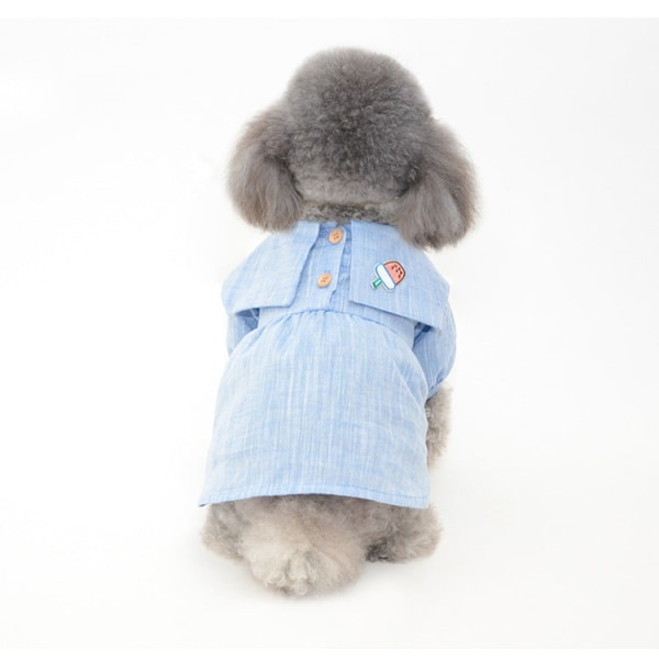 Lemmikkien vaatteet Kevät Kesä Preppy Style Lemmikkihame Teddy Pomeranian Blue S