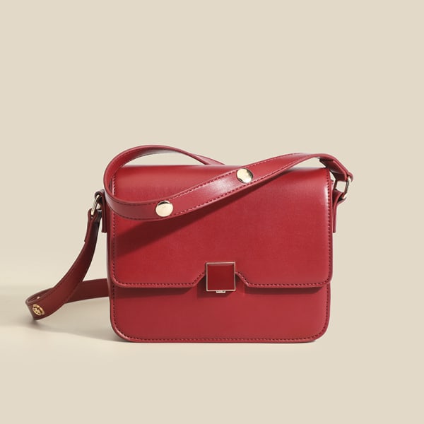 Kvinder håndtaske Retro Fashion Square Special-Interest Design All-Match Shoulder Messenger Red