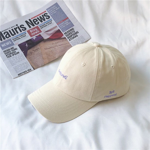 Baseballcaps 2022 Vårsommer Broderi Solbeskyttelse Uformelt Beige Adjustable