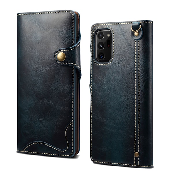 Fodral för iPhone 6 Plus blått läder kortplats flip armband i lager