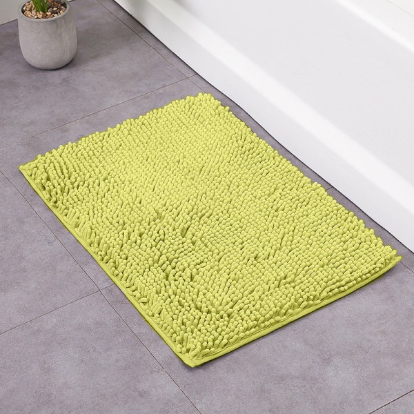 Kylpymatto Liukumaton imukykyinen suihku Kylpyhuonematto Chenille-matto Yellow Green 60*90cm