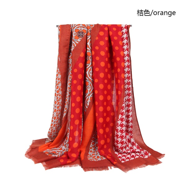 Scarf Sjal för kvinnor 2022 Höst- och vintertryck Casual Solskydd ws910 Orange