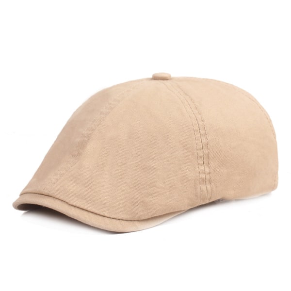 Barettihattu Taiteellinen nuori baretti miehet ja naiset kahdeksankulmainen cap aurinkosuoja Retro casual huipullinen cap Net punainen matkahattu Beige Adjustable