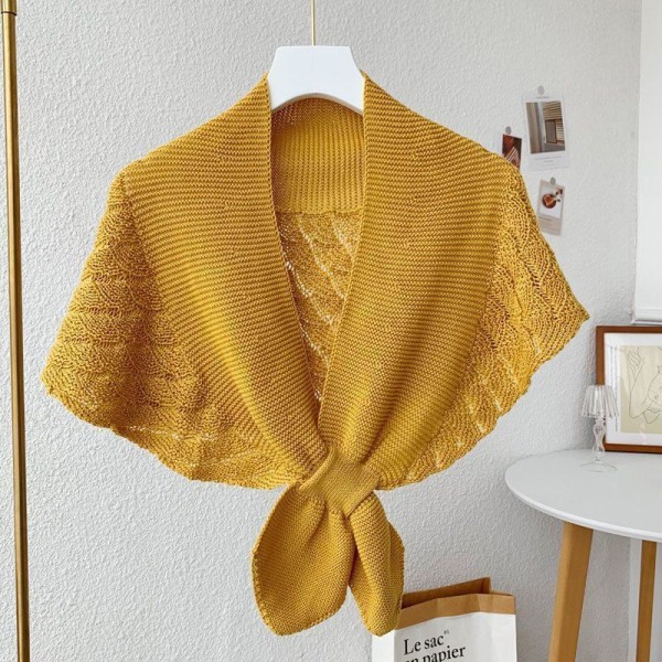 Girl Women's fake collar Shawl Western Dress 21 Internet Popular Summer Air-Conditioned Room Shoulder Pad Ginger yellow