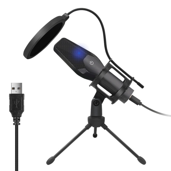 Forsyner USB-computermikrofon Plug-and-Play-spil Live-video-stemmekondensatormikrofon med beslag Default Title