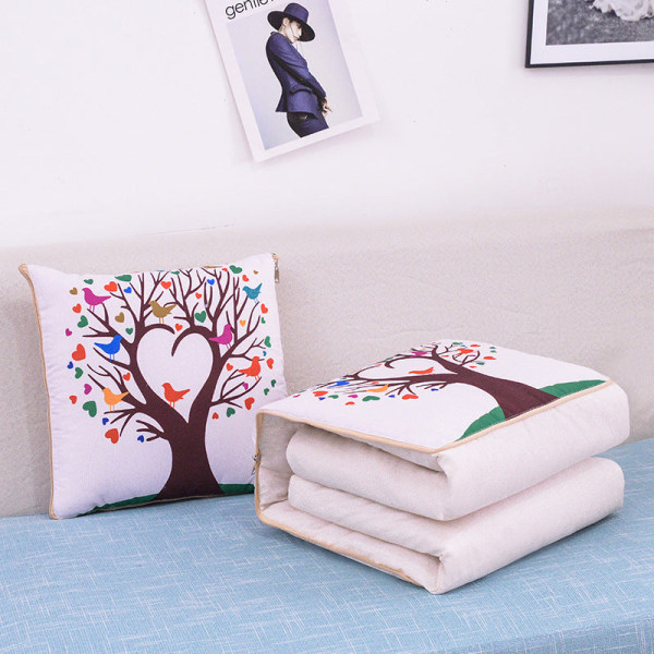 Multifunktionel Pudedyne Dual Purpose Pudepude Bil Rygpude Quilt Praktisk gave Love Tree 50*50cm