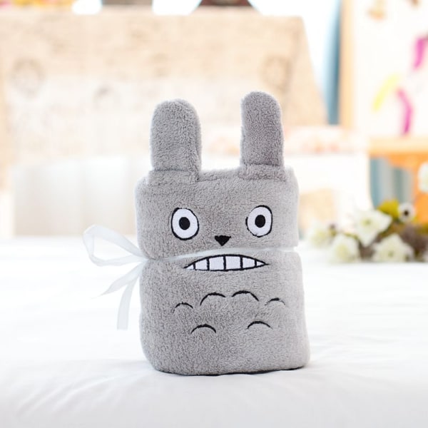 Tegneseriedyrrullteppe Kreativt flanelldukketeppe Airconditionteppe Gaveteppe Totoro 80*100cm