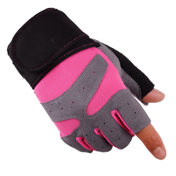 Kvinnor Män Cykelhandskar Fitness Armband Träning Andas Halkfritt New fitness pink L