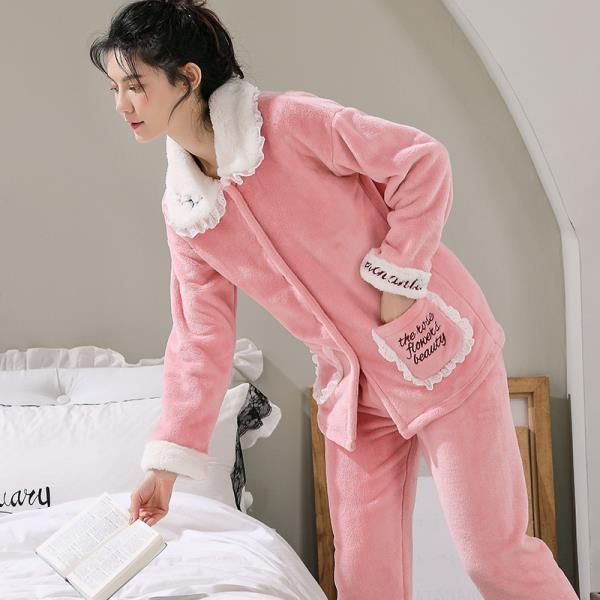Muodikkaat kodinvaatteet Flanelli Naisten yöpuvut Avotakki pink XL suggest 120-130 kg