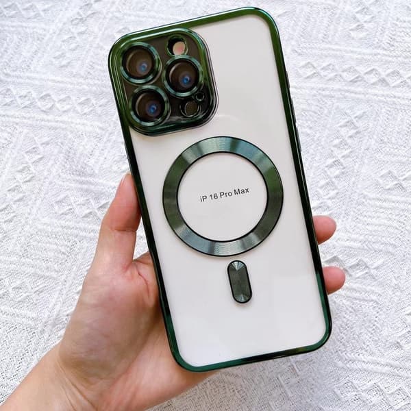 Fodral för iPhone 17 Pro Max Grön mönster magnetisk stängning